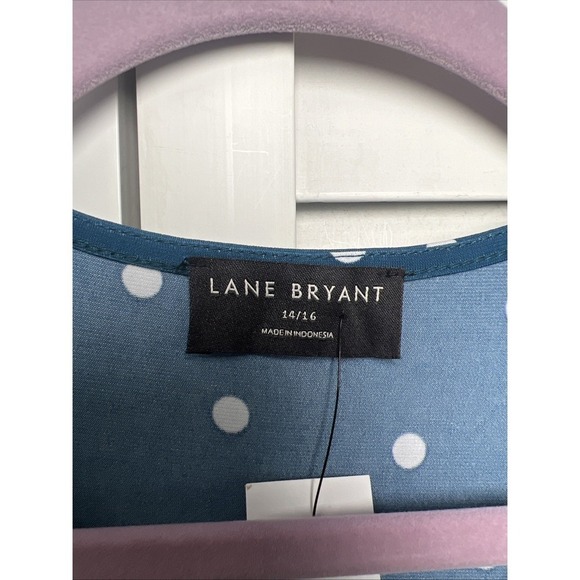 Lane Bryant Sleeveless Polka Dot Surplice Neck Ruched Maxi Dress Size 14/16 NWT - Picture 5 of 11